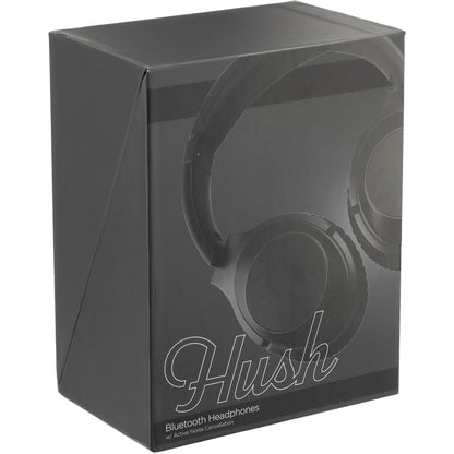 Front View of Black Hush Active Noise Cancellation Bluetooth Headphone