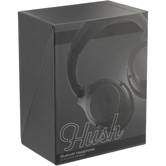 Front View of Black Hush Active Noise Cancellation Bluetooth Headphone