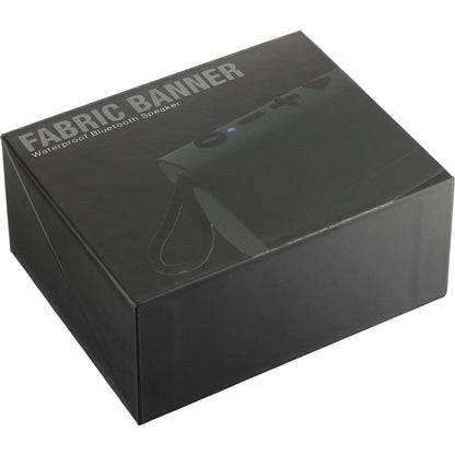 Front View of Black Fabric Banner Waterproof Bluetooth Speaker