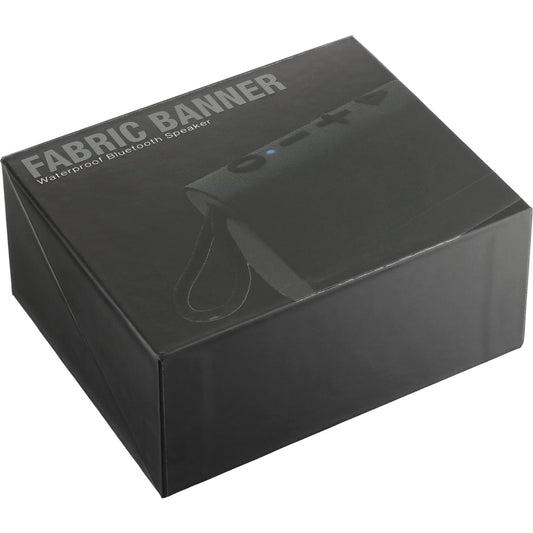 Front View of Black Fabric Banner Waterproof Bluetooth Speaker