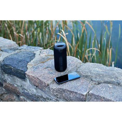 Black Rugged Fabric Outdoor Waterproof Bluetooth Speaker