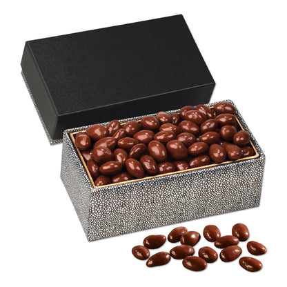 Chocolate Covered Almonds in Black & Silver Gift Box