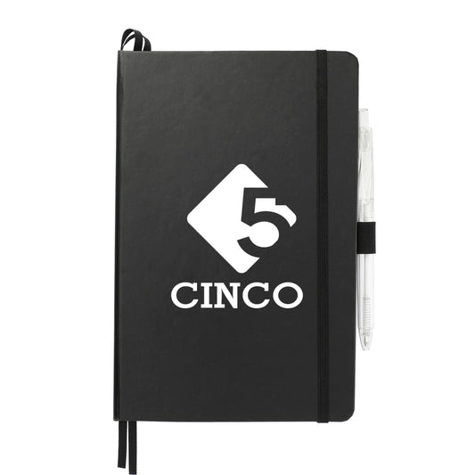 Front View of Black 5.5" x 8.5" FSC® Mix Bound Journal Set