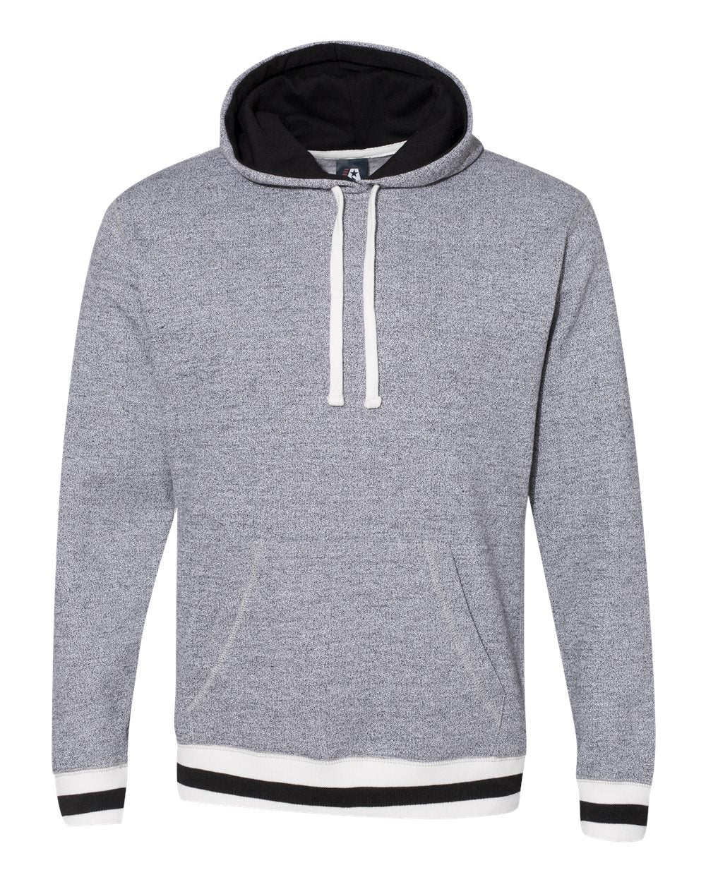 Unisex Peppered Fleece Lapover Hooded Sweatshirt - 8701