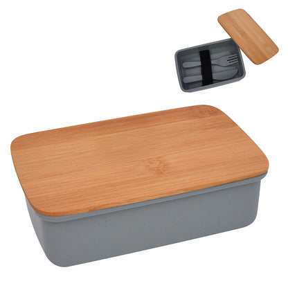 Wheat Lunch Set With Bamboo Lid