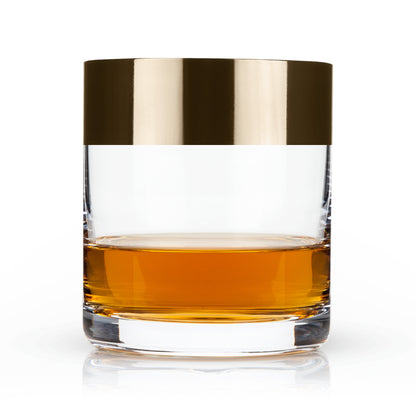 Viski® Bronze Rim Crystal Tumbler