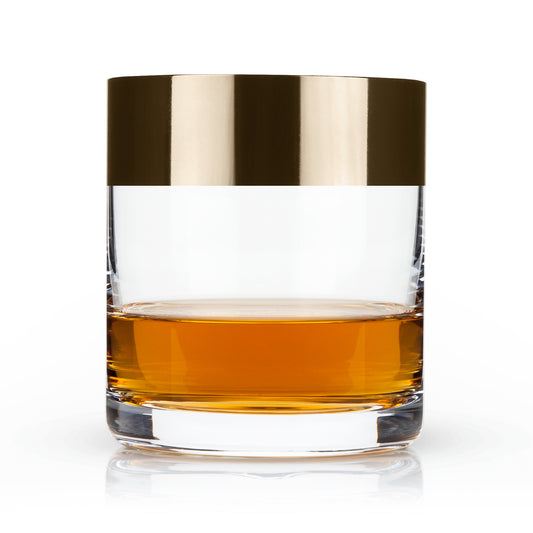 Viski® Bronze Rim Crystal Tumbler