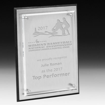 Tall Brushed Aluminum Plaque - Screen Printed