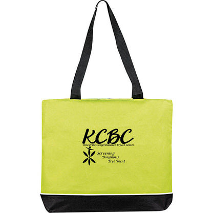 Teal Contrast Zip Tote