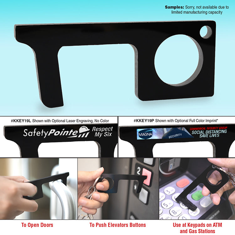 "ANSTED" Touchless Black Acrylic Sanitary Key