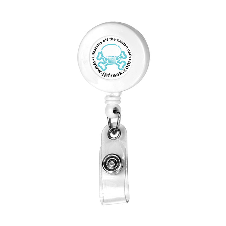 "Bellefontaine VL" 30” Cord Round Retractable Badge Reel and Badge Holder with Rotating Alligator Cl