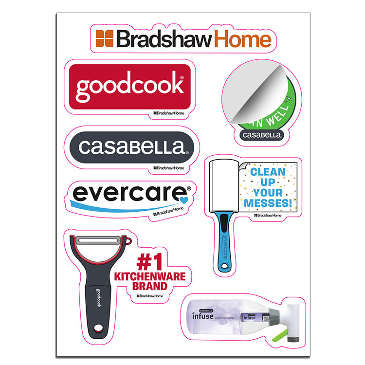 "CustomCut ™"Full Color Custom Shape Removable Vinyl Sticker Sheets (6"x 8")