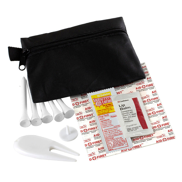 "DEL MONTE" 14 Piece Golf Kit Components inserted into Zipper Pack
