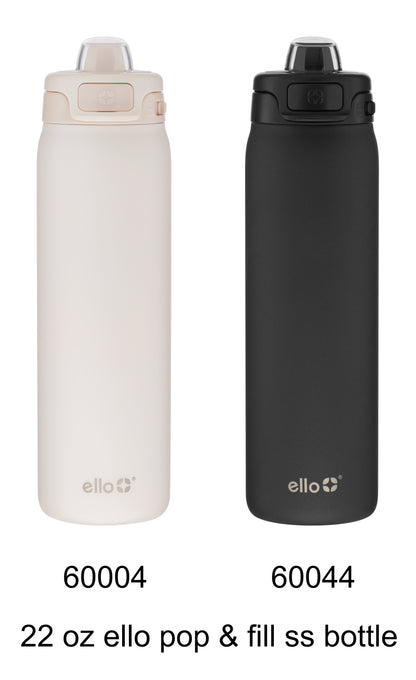 22 oz ello pop & fill ss bottle