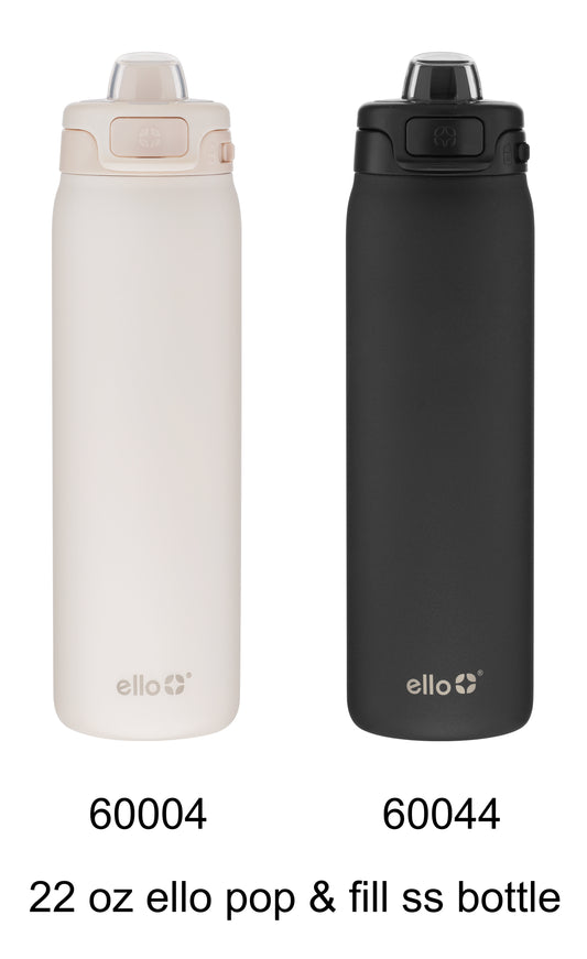 22 oz ello pop & fill ss bottle
