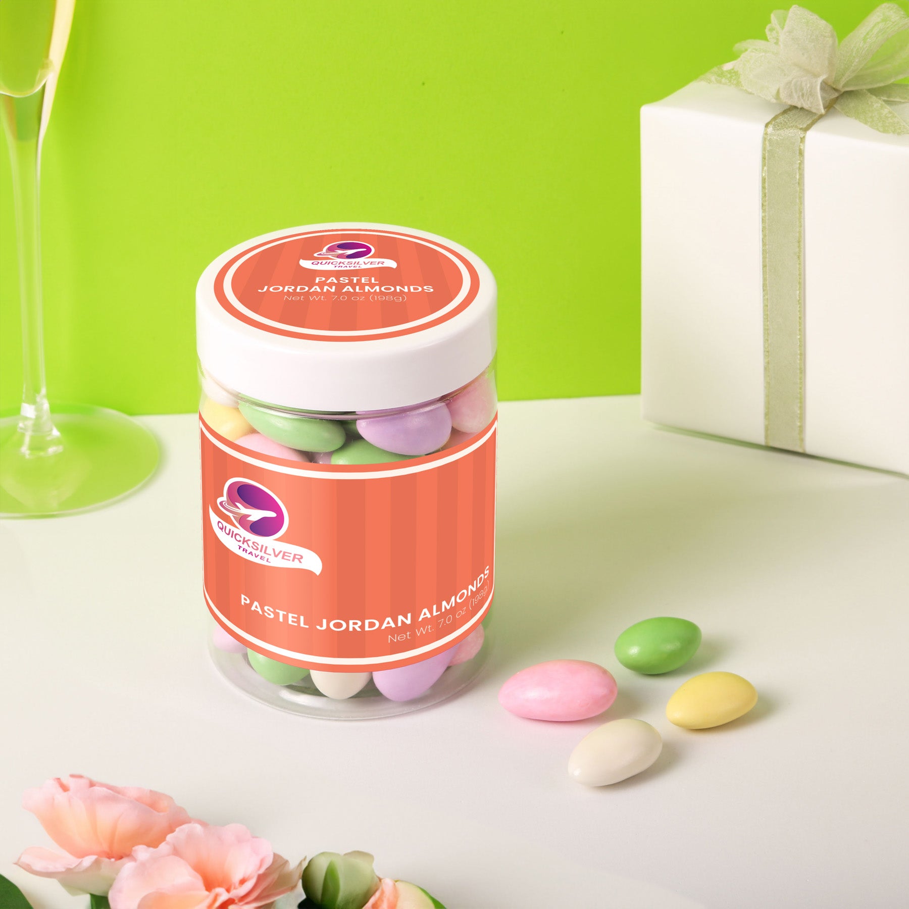 Pastel Jordan Almonds: Large Jar