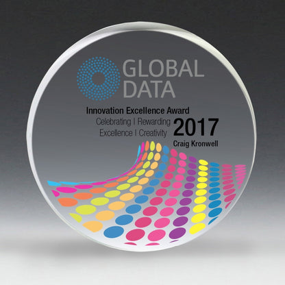 PhotoImage® Round Paperweight - 4" dia x 3/4"