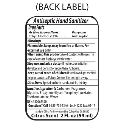 2.0 oz Hand Sanitizer Antibacterial Gel in Flip Top Squeeze Bottle (PhotoImage 4 Color)