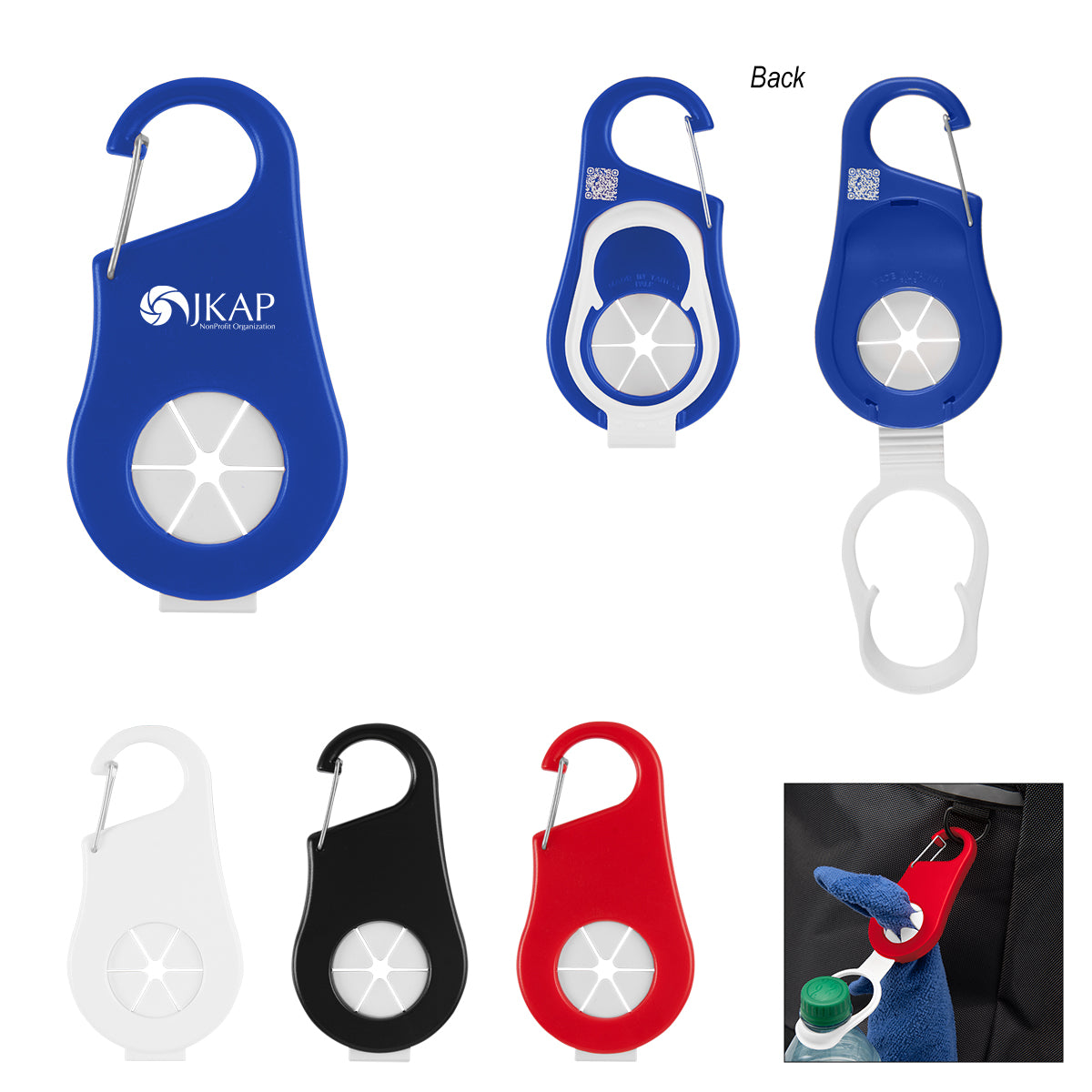 BLACK Towel & Water Bottle Holder Carabiner