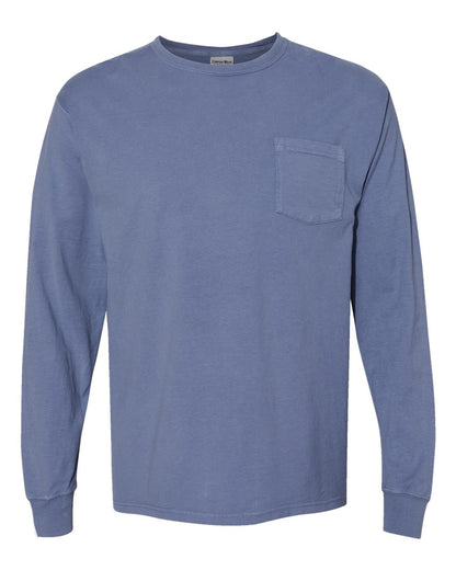 Unisex Garment-Dyed Long Sleeve T-Shirt With a Pocket - GDH250