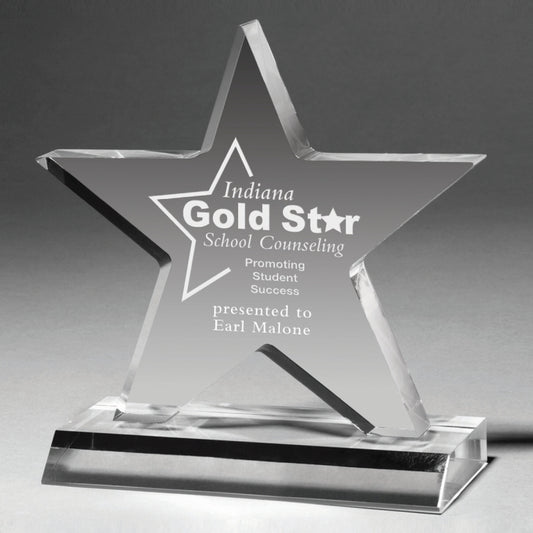 Large Star Award - Laser Engraved