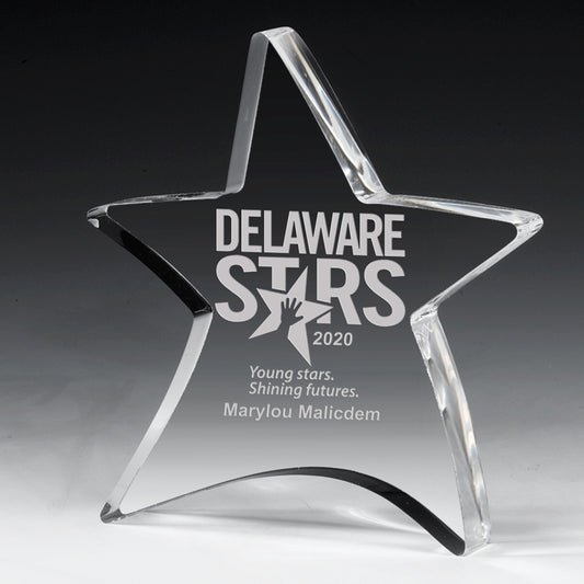 Screen Printed Acrylic Moving Star Paperweight (4 1/2"x 5")