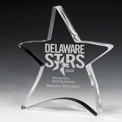 Laser Engraved Thick Moving Star Paperweight (4 1/2"x 5")