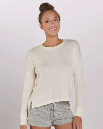 Women's Cuddle Fleece Boxy Crewneck Pullover - L06