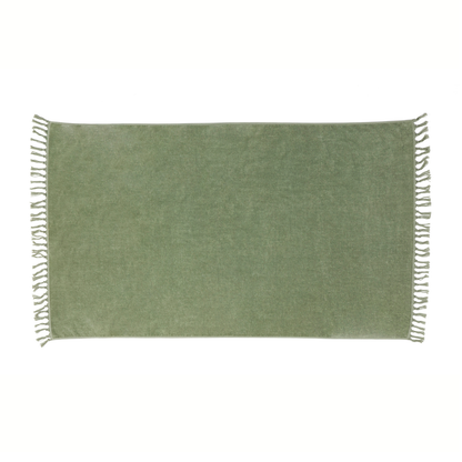 35x60 Recycled Cotton Terry Velour Beach Towel with Fringes