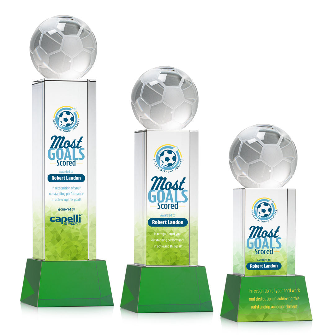 Soccer Ball VividPrint™ Award on Belcroft - Green
