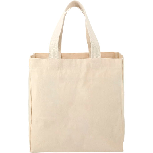 Front View of Natural Essential 8oz Cotton Grocery Tote