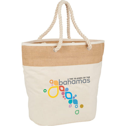 Jute Accent 12oz Cotton Canvas Rope Tote