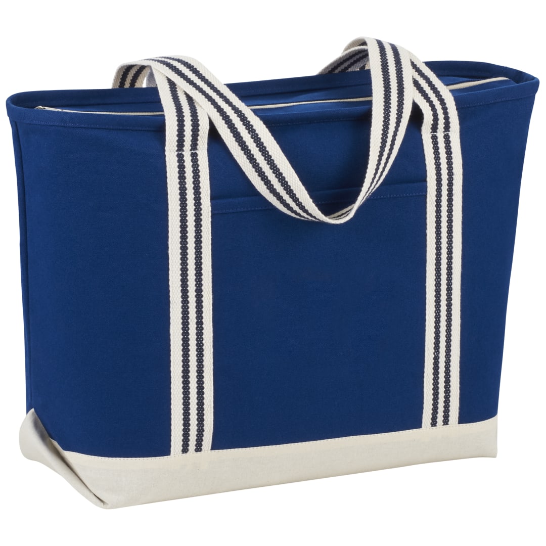 Atlantic Stripe 20oz Cotton Zippered Tote