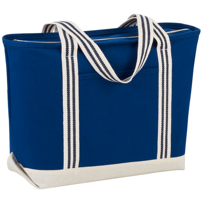 Atlantic Stripe 20oz Cotton Zippered Tote