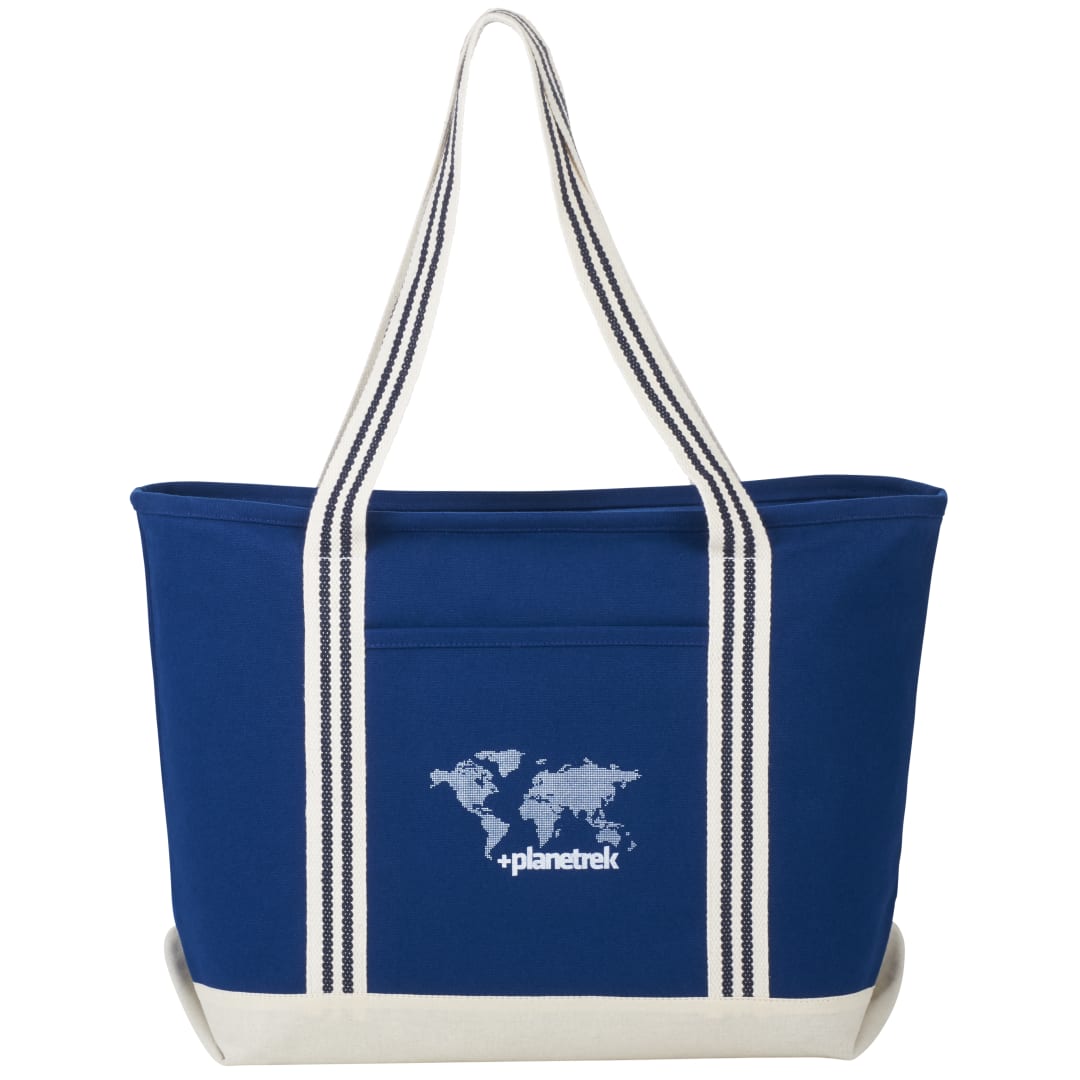 Atlantic Stripe 20oz Cotton Zippered Tote