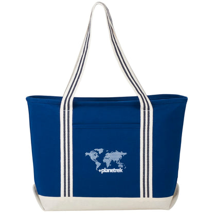 Atlantic Stripe 20oz Cotton Zippered Tote