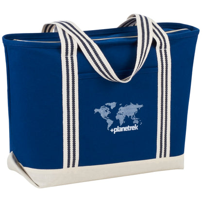 Atlantic Stripe 20oz Cotton Zippered Tote