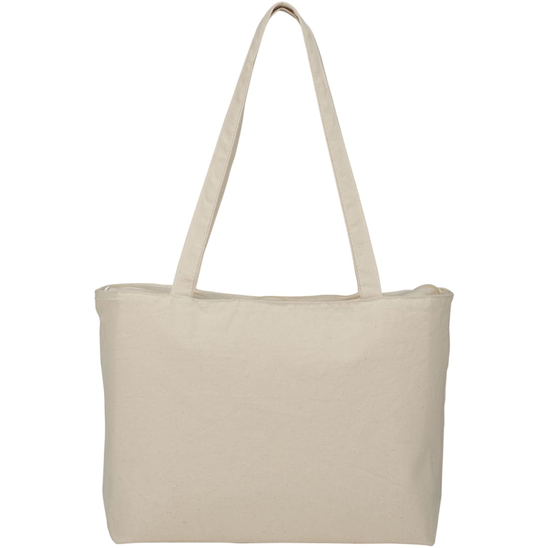 Natural Zippered 12oz Cotton Canvas Shopper Tote