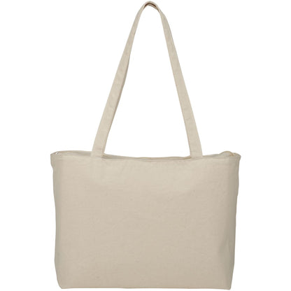 Natural Zippered 12oz Cotton Canvas Shopper Tote