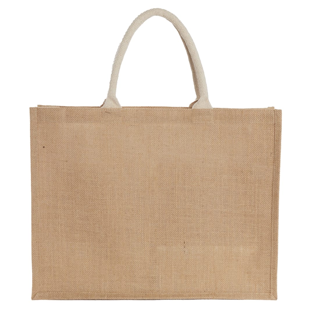 Jute Shopper Tote with Recycled Cotton Pocket