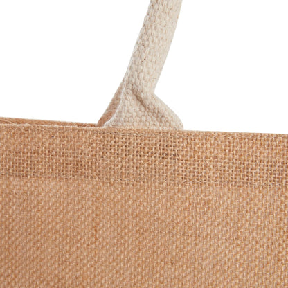 Natural Jute Shopper Tote with Recycled Cotton Pocket