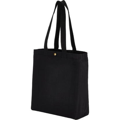 Black Repose 10oz Recycled Cotton Box Tote w/Snap