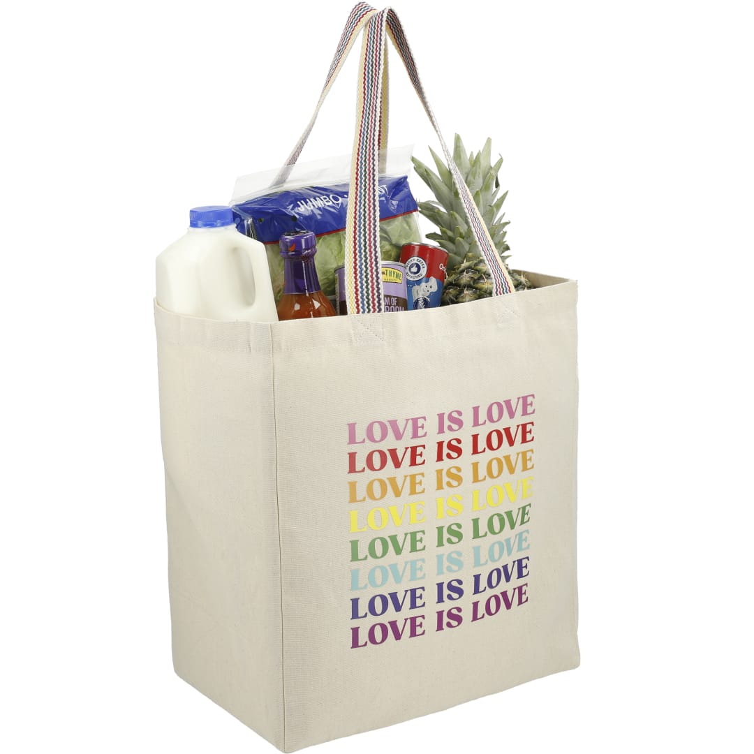 Rainbow Recycled 6oz Cotton Grocery Tote