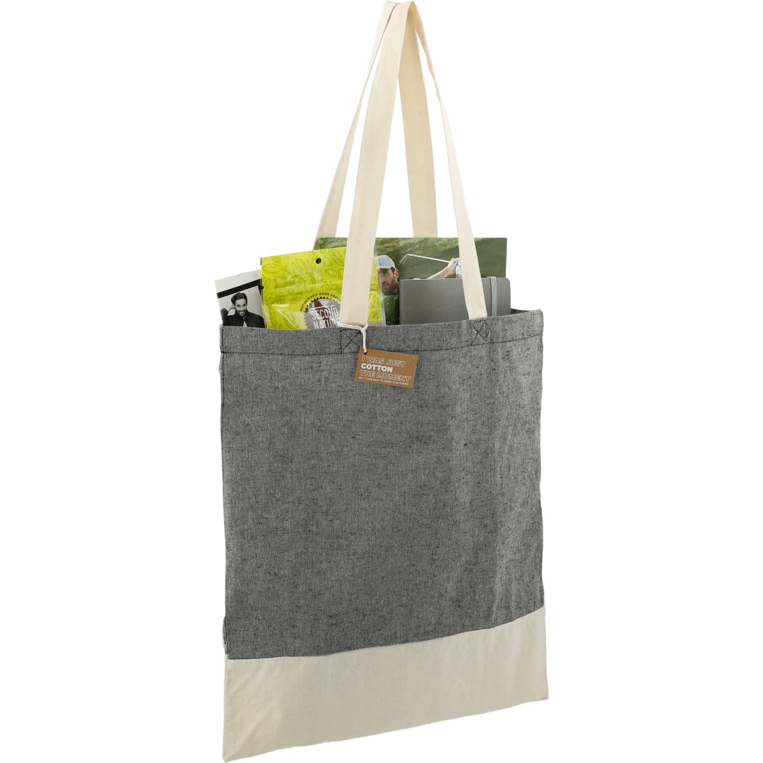 Black Split Recycled 5oz Cotton Twill Convention Tote