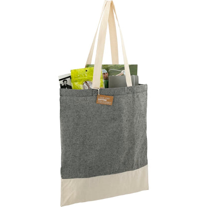 Black Split Recycled 5oz Cotton Twill Convention Tote