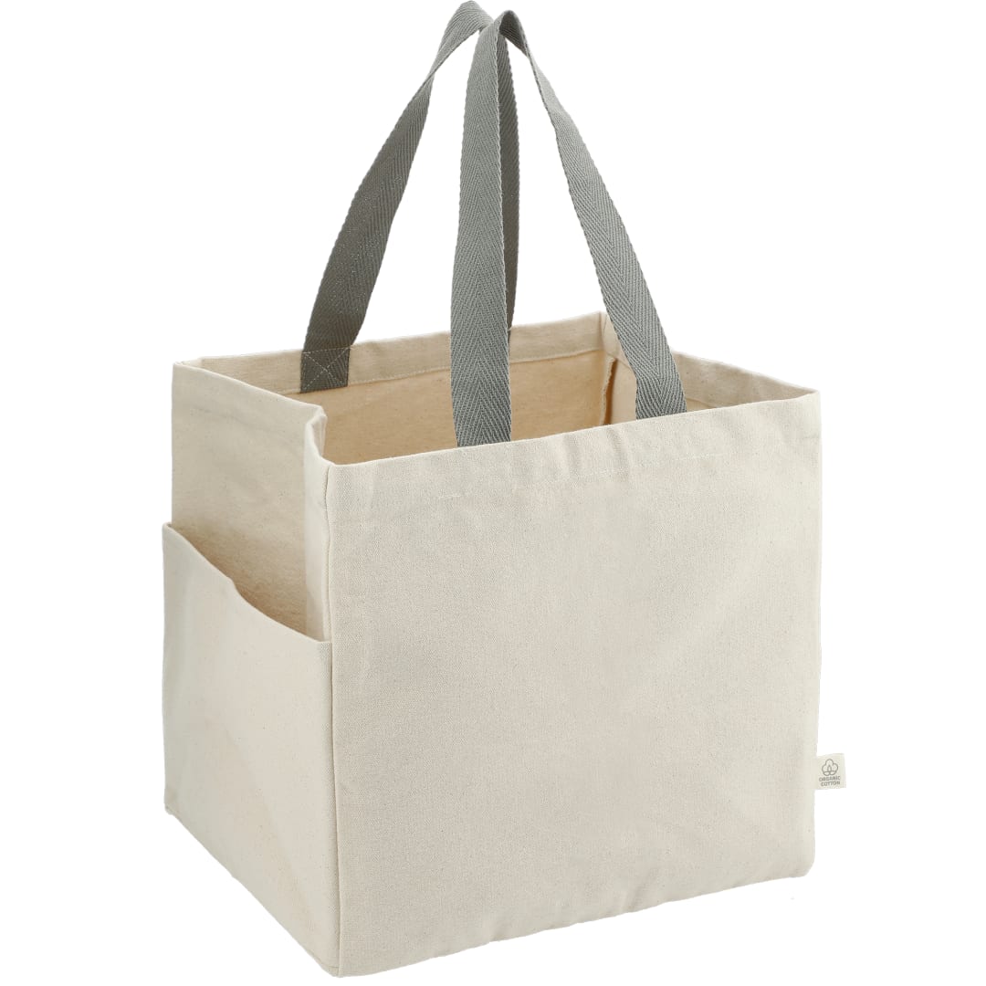 Front View of Natural Organic 14oz Cotton Shopper Tote