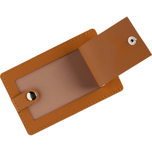 Front View of Brown Pineapple Leather Luggage Tag