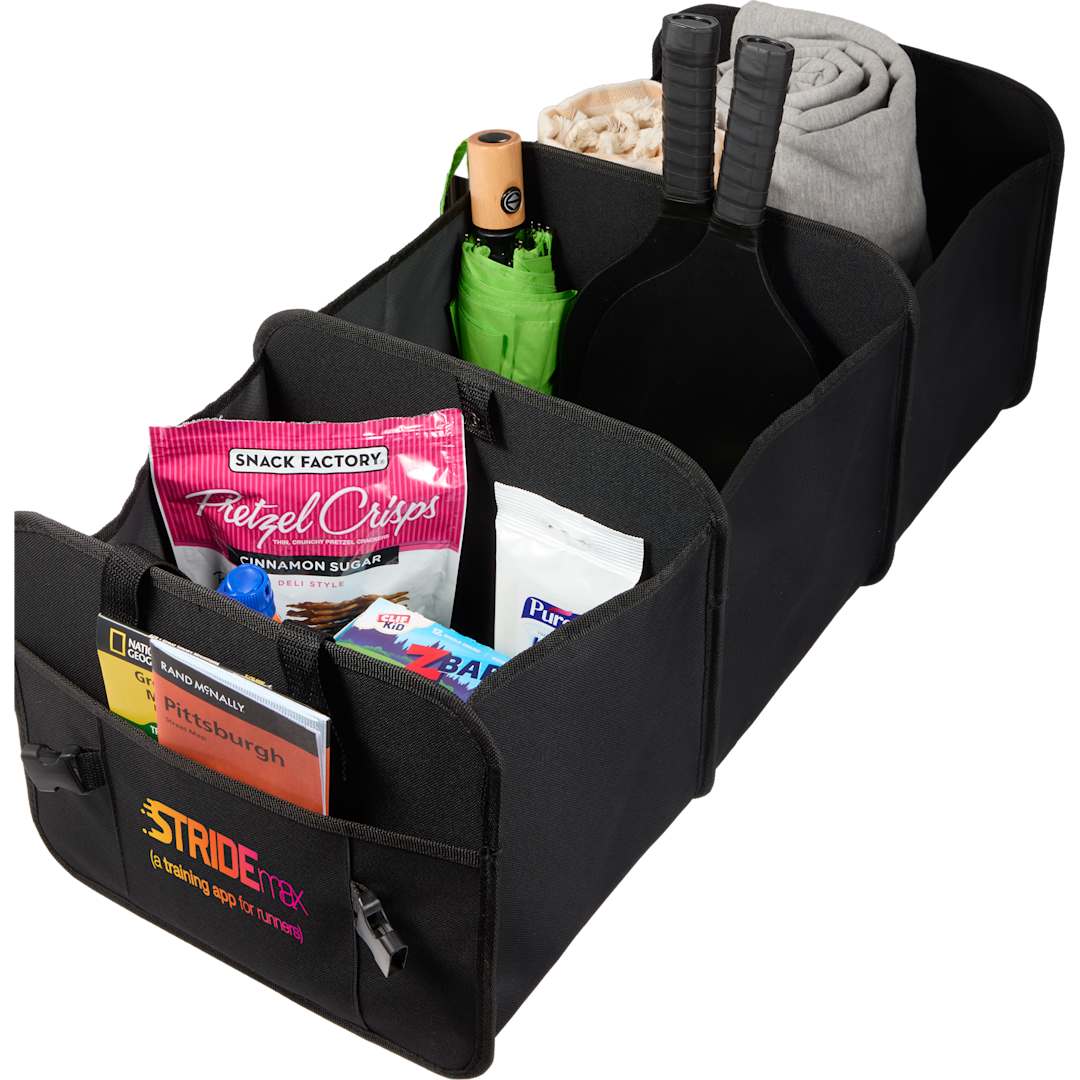 Black Recycled 3-Compartment Trunk Organizer