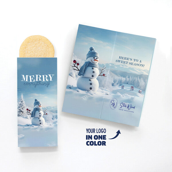 One Color Foil-Stamped Stock Snowman Sweeter Cards with Sugar Cookies