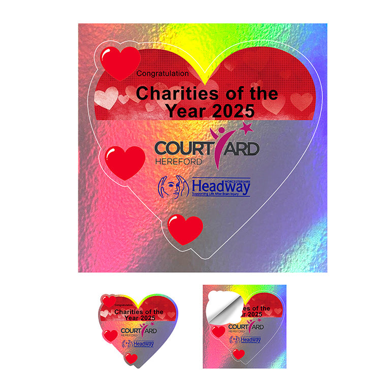 “CUSTOMCUT™” 2 sq inch to 9 sq. inch Full Color Custom Shape Removable Vinyl Stickers in Singles